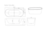 UNICASA ISEO FREESTANDING ULTRA SLIM BATH GLOSS WHITE
