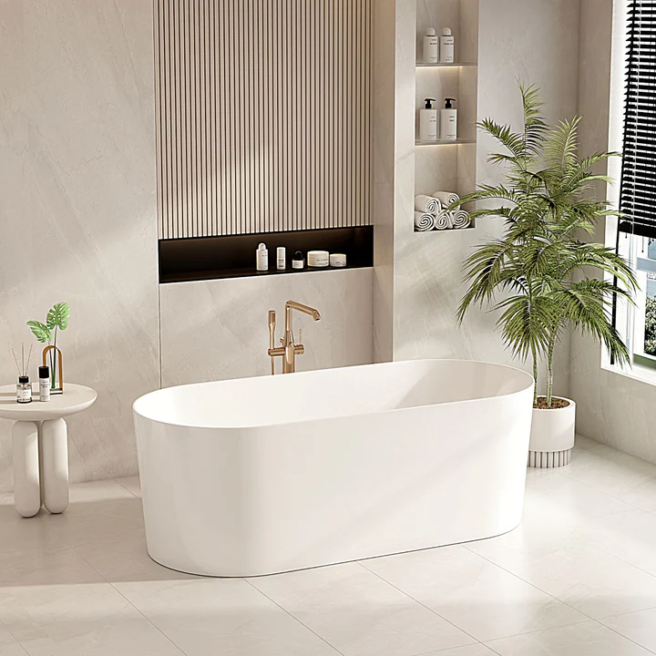UNICASA ISEO FREESTANDING ULTRA SLIM BATH GLOSS WHITE