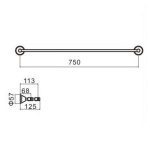 LINKWARE A1302 KIRRA PLUS SINGLE TOWEL RAIL CHROME