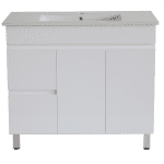 POSEIDON M94LL STANDARD MDF FLOOR VANITY LEFT SIDE DRAWERS 900*850*460MM GLOSS WHITE