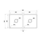 LINKWARE BL795 LIBERTY UNDERMOUNT/INSET SINKS DOUBLE BOWL STAINLESS STEEL