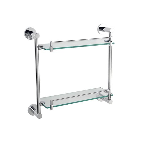 LINKWARE LR4015 LOUI DOUBLE GLASS SHELVES CHROME / BLACK