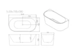 UNICASA MUSEN BACK TO WALL ULTRA THIN BATH GLOSS WHITE