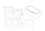 UNICASA MUSEN BACK TO WALL ULTRA THIN BATH GLOSS WHITE