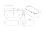 UNICASA MUSEN BACK TO WALL ULTRA THIN BATH GLOSS WHITE