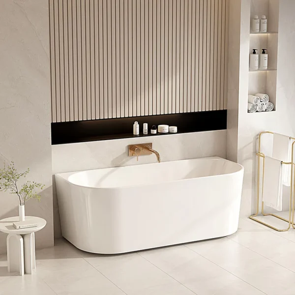UNICASA MUSEN BACK TO WALL ULTRA THIN BATH GLOSS WHITE