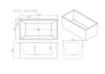 UNICASA ORTA FREESTANDING MULTI FIT BATH GLOSS WHITE