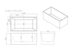 UNICASA ORTA FREESTANDING MULTI FIT BATH GLOSS WHITE