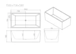 UNICASA ORTA FREESTANDING MULTI FIT BATH GLOSS WHITE