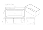 UNICASA ORTA FREESTANDING MULTI FIT BATH GLOSS WHITE