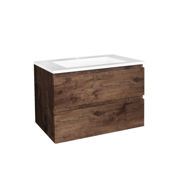 POSEIDON Q9046DO QUBIST MDF WALL HUNG VANITY 900*550*460MM DARK OAK