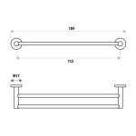 LINKWARE SR901B SABINE DOUBLE TOWEL RAIL CHROME