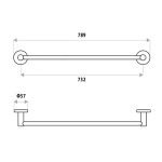 LINKWARE SR902B SABINE SINGLE TOWEL RAIL CHROME