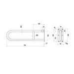 LINKWARE LC111 LINKCARE FLIP UP HANDRAIL CHROME