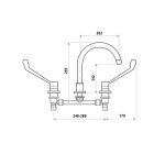 LINKWARE LC603 LINKCARE DISABLED TAPWARE LEVER HOB SINK SET CHROME