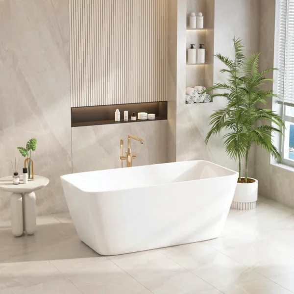 UNICASA VE-1500-W VENICE FREESTANDING BATH 1500MM GLOSS WHITE