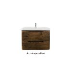 POSEIDON OW750DO OAKLAND MDF WALL HUNG VANITY 750*460*590MM CABINET ONLY DARK OAK