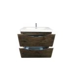 lurus dark oak 750mm wall hung vanity with polymarble top 2