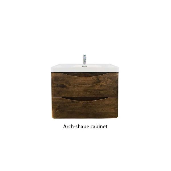 POSEIDON OW750DO OAKLAND MDF WALL HUNG VANITY 750*460*590MM CABINET ONLY DARK OAK