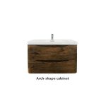 POSEIDON OW900DO OAKLAND MDF WALL HUNG VANITY 900*460*590MM CABINET ONLY DARK OAK