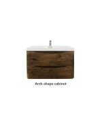lurus dark oak 900mm wall hung vanity with polymarble top