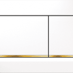 GEBERIT 115.883.KK.1 SIGMA30 SQUARE DUAL FLUSH BUTTONS WHITE WITH GOLD TRIM