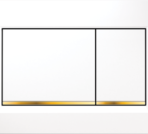 GEBERIT 115.883.KK.1 SIGMA30 SQUARE DUAL FLUSH BUTTONS WHITE WITH GOLD TRIM