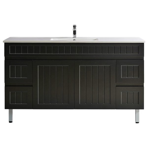 POSEIDON AC154L-MB ACACIA SHAKER FLOOR STANDING VANITY MATTE BLACK