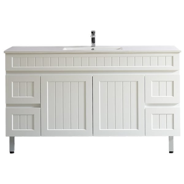 POSEIDON AC154L-MW ACACIA SHAKER FLOOR STANDING VANITY MATTE WHITE