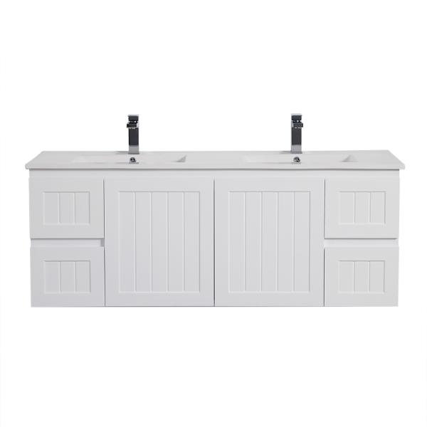 POSEIDON AC154W-MW ACACIA SHAKER WALL HUNG VANITY MATTE WHITE