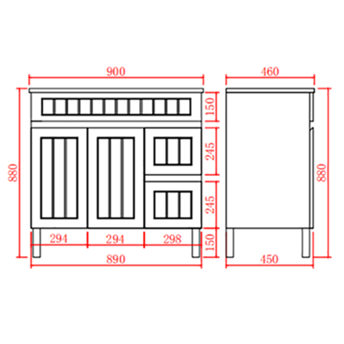 poseidon-ac94rl-mb-acacia-shaker-floor-cabinet-900460860mm-matte-black