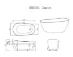 UNICASA CA-1500-MW CANNES FREESTANDING BATH 1500MM MATTE WHITE