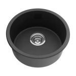 POSEIDON QKS4646-MB QUARTZ UNDERMOUNT SINGLE BOWL KITCHEN SINK 466*466*210MM MATTE BLACK