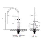 AQUAPERLA 0228.KM IVANO KITCHEN MIXER CHROME AND BLACK