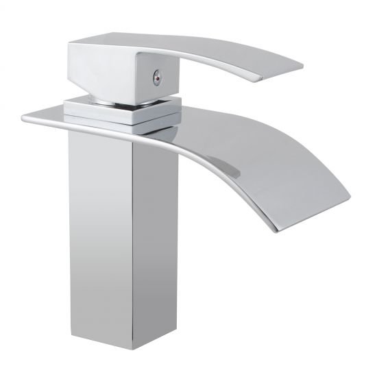 AQUAPERLA 0110.BM CASCADE WATERFALL BASIN MIXER CHROME AND BLACK