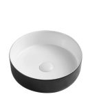 UNICASA SA-34-BW SASSO COUNTER TOP ROUND BASIN (BLACK & WHITE)