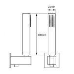 AQUAPERLA CH2127.SH.N+CH-S5.HHS SQUARE HANDHELD SHOWER SET CHROME