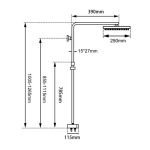 AQUAPERLA OX2125.SH.N+OX0002.SH+OX-S8.HHS SQUARE 10" SHOWER STATION TOP/BOTTOM WATER INLET BLACK