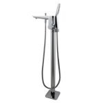 AQUAPERLA 0124.BS FREESTANDING BATH MIXER WITH DIVERTER & HANDHELD SHOWER CHROME AND BLACK