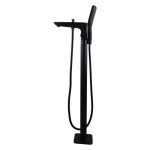 AQUAPERLA 0124.BS FREESTANDING BATH MIXER WITH DIVERTER & HANDHELD SHOWER CHROME AND BLACK