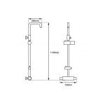 AQUAPERLA OX2124.SH.N WALL MOUNT BOTTOM WATER INLET SHOWER RAIL BLACK