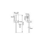 AQUAPERLA OX2145.SH.N+OX-S8.HHS SQUARE 3 FUNCTIONS HANDHELD SHOWER SET WITH RAIL BLACK