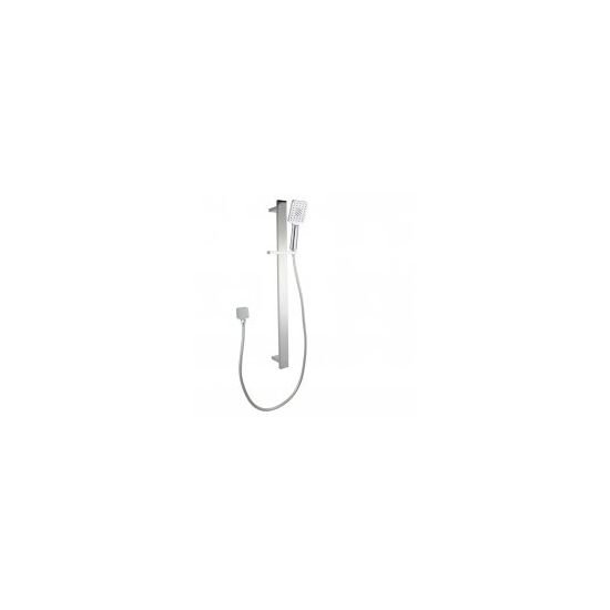 AQUAPERLA CH2149.SH.N+CH-S8.HHS SQUARE SLIDING SHOWER RAIL WITH 3 FUNCTIONS HANDHELD SHOWER WALL CONNECTOR SET CHROME