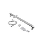 AQUAPERLA CH2149.SH.N+CH-S8.HHS SQUARE SLIDING SHOWER RAIL WITH 3 FUNCTIONS HANDHELD SHOWER WALL CONNECTOR SET CHROME