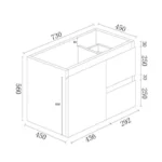 UNICASA BI-75W-GW BIANCA WALL HUNG MDF VANITY 750MM GLOSS WHITE