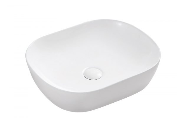 UNICASA CH-46-MW CHUR COUNTER TOP ROUND EDGED SQUARE BASIN (MATT WHITE)