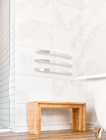 THERMOGROUP DCF7 CURVED FLAT SINGLE BAR HEATED TOWEL RAIL POLISHED STAINLESS STEEL