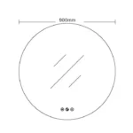 UNICASA LED-90-RD LUNA ROUND FRAMELESS LED MIRROR 900MM