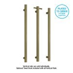 THERMOGROUP VS900HAB ROUND VERTICAL SINGLE HEATED TOWEL RAIL ANTIQUE BRASS