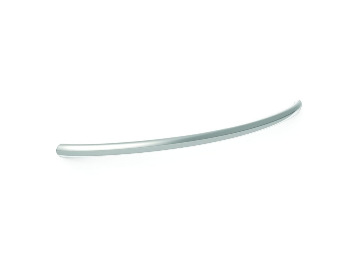 THERMOGROUP DCR7 CURVED ROUND SINGLE BAR HEATED TOWEL RAIL POLISHED STAINLESS STEEL